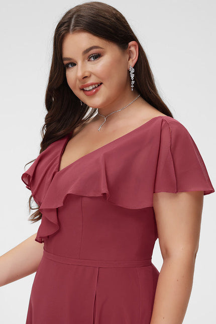 Robe Demoiselle D'Honneur Asymétrique Fluide - gallery 9