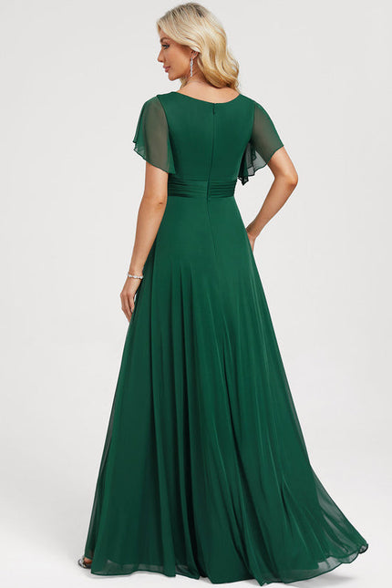 Robe Demoiselle D'Honneur Élégance Émeraude Fluide - gallery 4