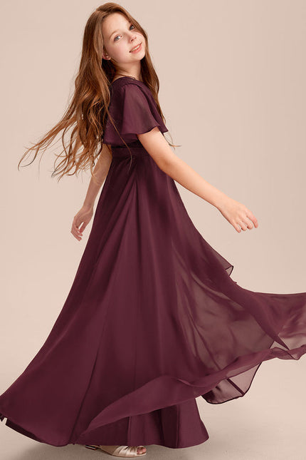 Robe Demoiselle D'Honneur Volante Prune - gallery 3