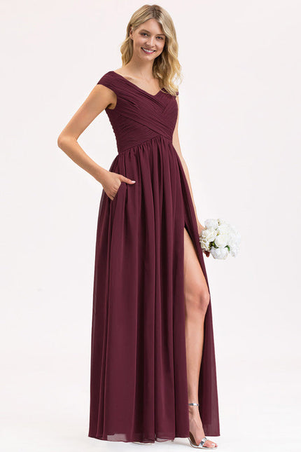 Robe Demoiselle D'Honneur Bordeaux Chic - gallery 2