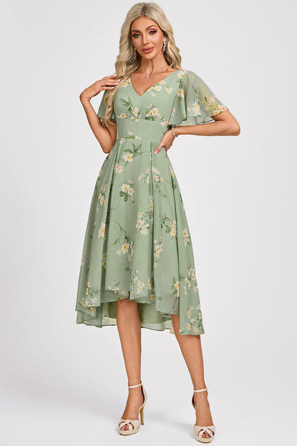 Robe Demoiselle D'Honneur Asymétrique Fluide - gallery 2