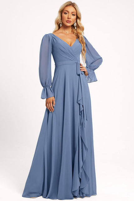 Robe Demoiselle D'Honneur À Volants Rose Pâle - gallery 6