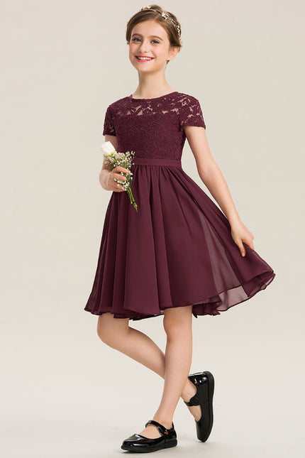 Robe Demoiselle D'Honneur Courte Dentelle