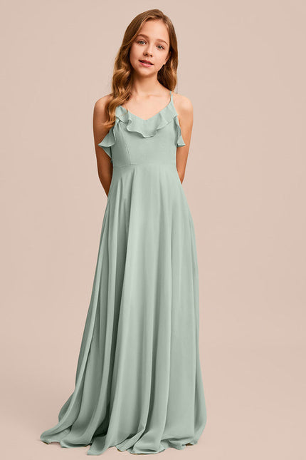 Robe Demoiselle D'Honneur Verte Éthérée - gallery 6