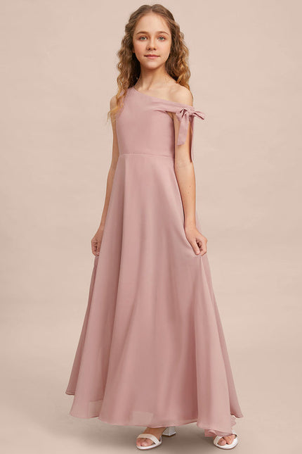 Robe Demoiselle D'Honneur Unicolore Élégante - gallery 2