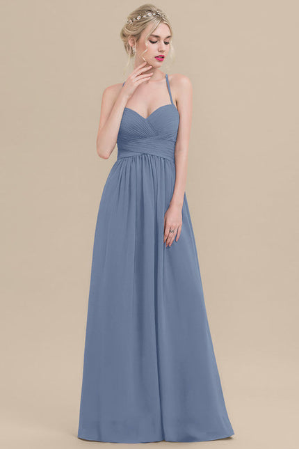 Robe Demoiselle D'Honneur Drapée Bordeaux - gallery 2