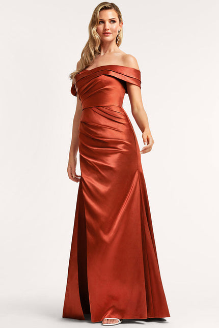 Robe Demoiselle D'Honneur Satin Cuivré - gallery 2