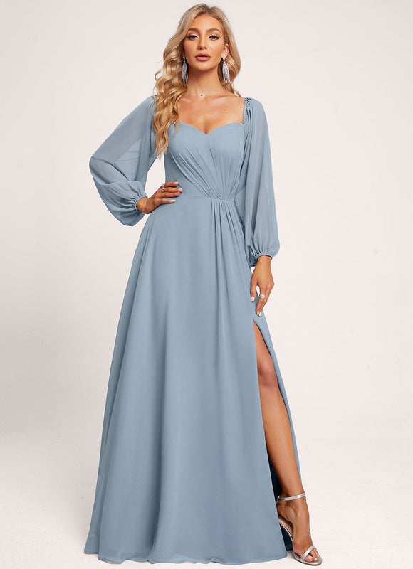 Robe Demoiselle D'Honneur Fluide Rose Doux