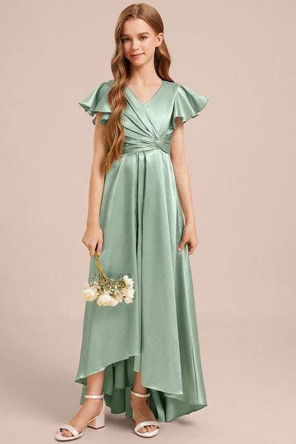 Robe Demoiselle D'Honneur Satin Ciel Ajustée