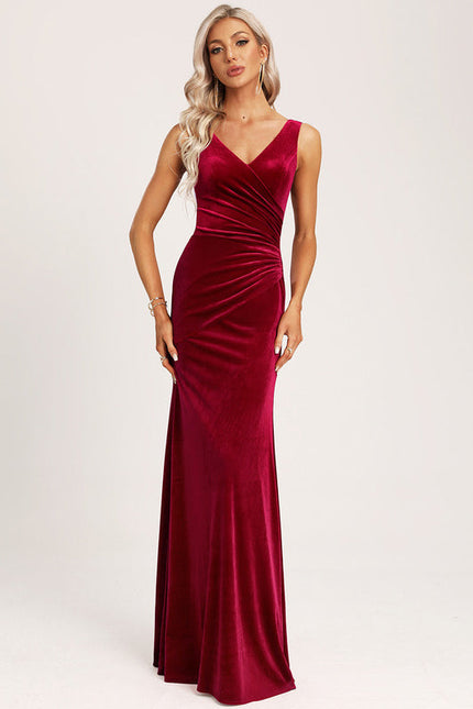 Robe Demoiselle D'Honneur Velours Rubis - gallery 5