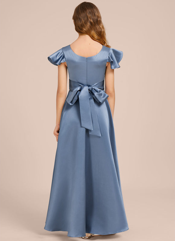 Robe Demoiselle D'Honneur Satinée Ciel - gallery 2