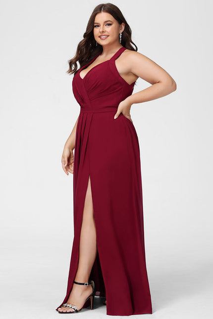 Robe Demoiselle D'Honneur Mousseline Beige - gallery 6