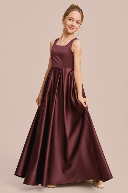 Robe Demoiselle D'Honneur Satinée Ciel - gallery 2