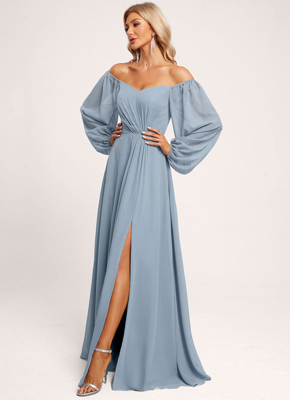 Robe Demoiselle D'Honneur Fluide Rose Doux - gallery 1