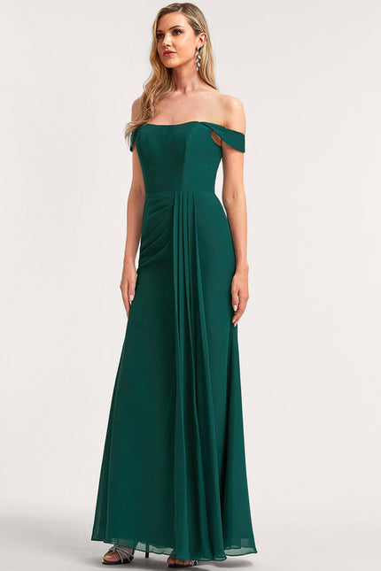 Robe Demoiselle D'Honneur Mousseline Émeraude - gallery 4