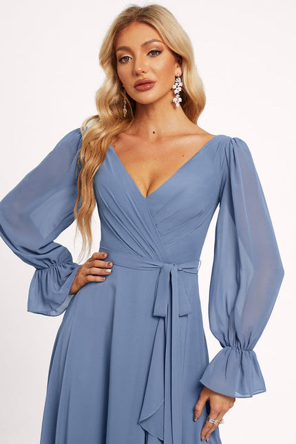 Robe Demoiselle D'Honneur À Volants Rose Pâle - gallery 4