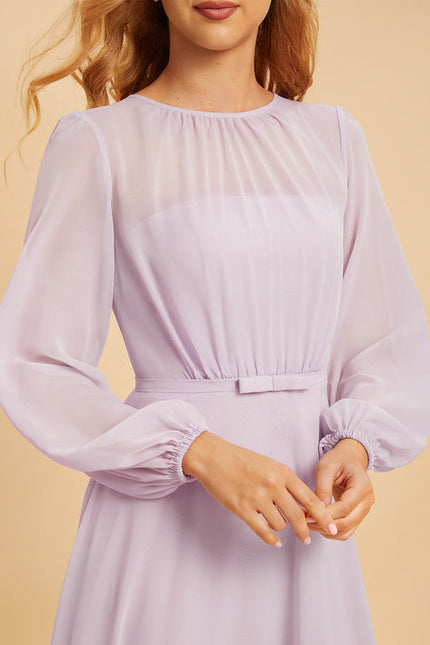 Robe Demoiselle D'Honneur Mousseline Lila - gallery 3