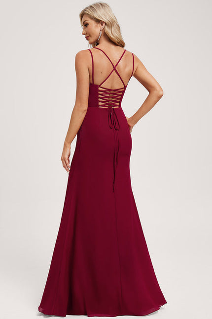 Robe Demoiselle D'Honneur Col Carré Ébène - gallery 4