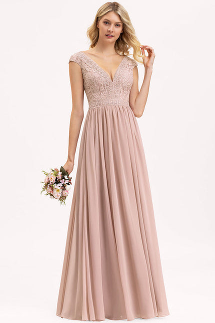 Robe Demoiselle D'Honneur Fluide Rose Pâle