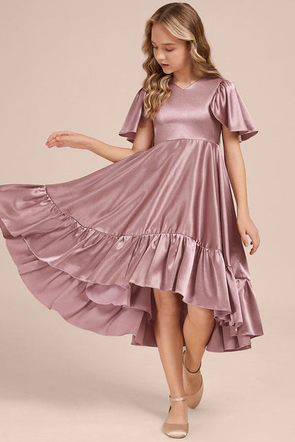 Robe Demoiselle D'Honneur Satin Ciel Ajustée - gallery 3