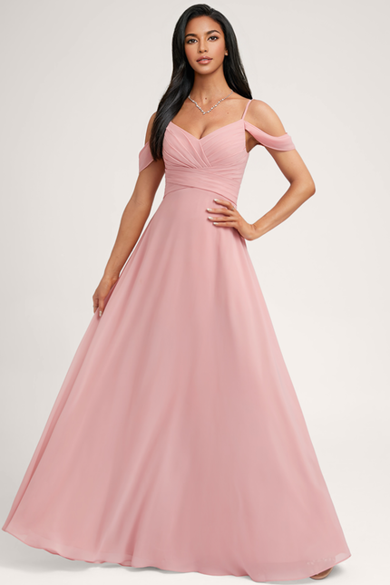 Robe Demoiselle D'Honneur Fluide Beige - gallery 1