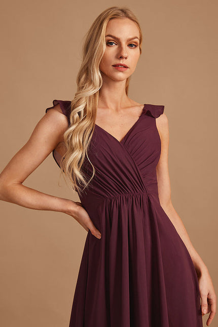 Robe Demoiselle D'Honneur Asymétrique Fluide - gallery 4