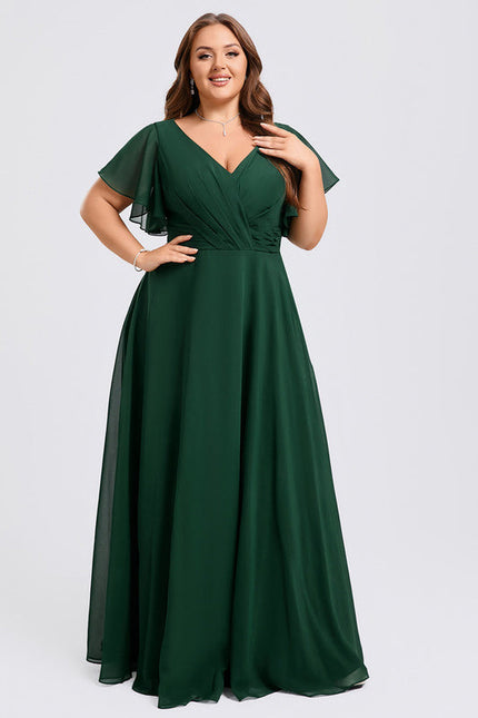 Robe Demoiselle D'Honneur À Volants Rose Pâle - gallery 8