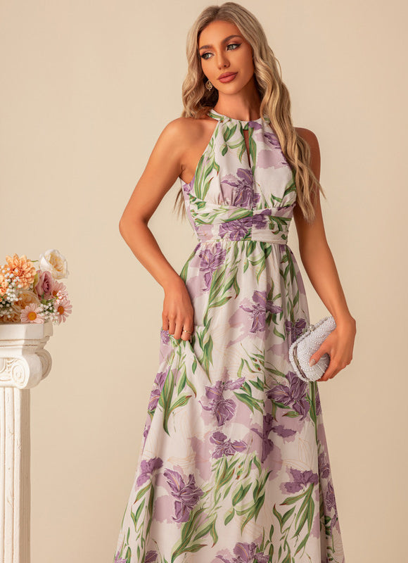 Robe Demoiselle D'Honneur Florale Légère - gallery 2