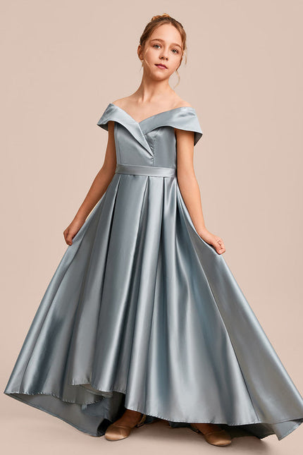 Robe Demoiselle D'Honneur Satinée Céleste - gallery 2