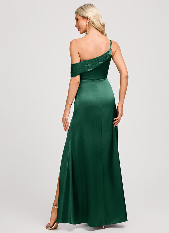 Robe Demoiselle D'Honneur Satin Vert - gallery 5