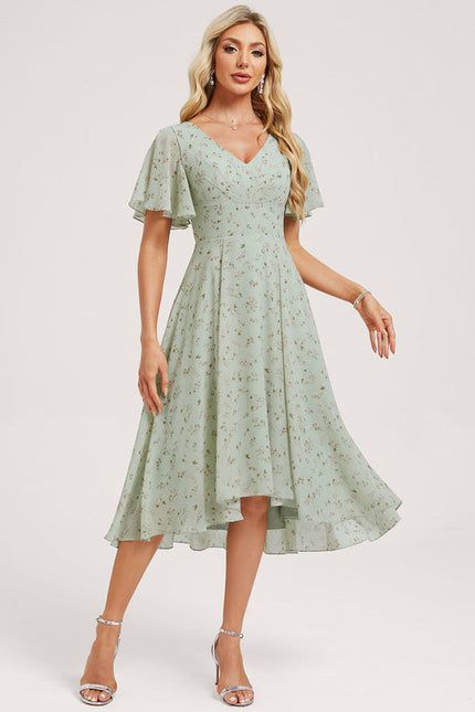 Robe Demoiselle D'Honneur Asymétrique Fluide - gallery 2