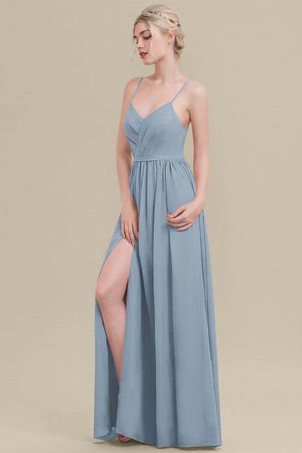 Robe Demoiselle D'Honneur Élégante Bordeaux - gallery 1