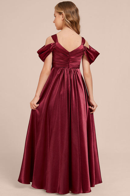 Robe Demoiselle D'Honneur Satin Bordeaux - gallery 4