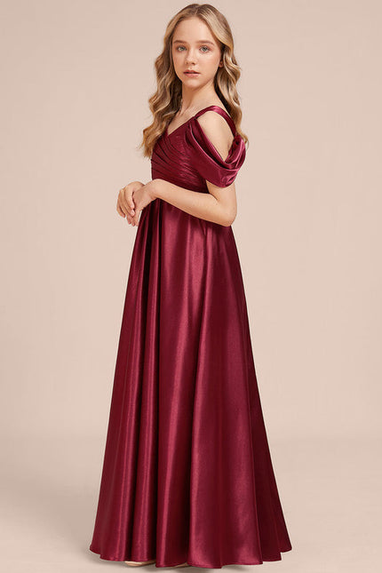 Robe Demoiselle D'Honneur Satin Bordeaux