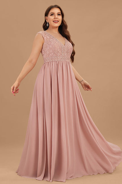 Robe Demoiselle D'Honneur Fluide Rose Pâle - gallery 9