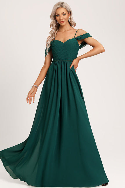 Robe Demoiselle D'Honneur Émeraude Élancée