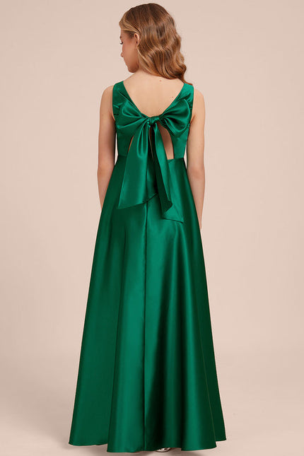 Robe Demoiselle D'Honneur Satin Émeraude - gallery 4