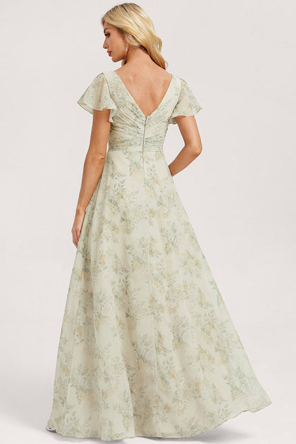 Robe Demoiselle D'Honneur À Volants Rose Pâle - gallery 4