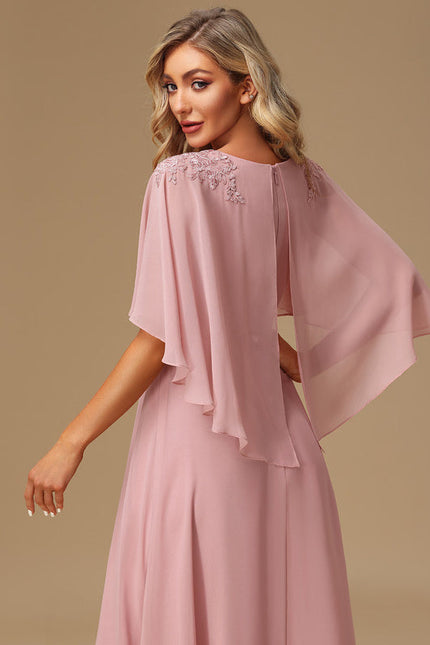 Robe Demoiselle D'Honneur Fluide Rose Pâle - gallery 1