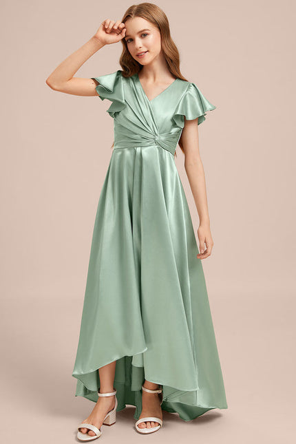 Robe Demoiselle D'Honneur Satin Ciel Ajustée - gallery 2