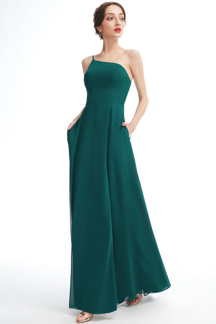 Robe Demoiselle D'Honneur Asymétrique Bordeaux - gallery 1