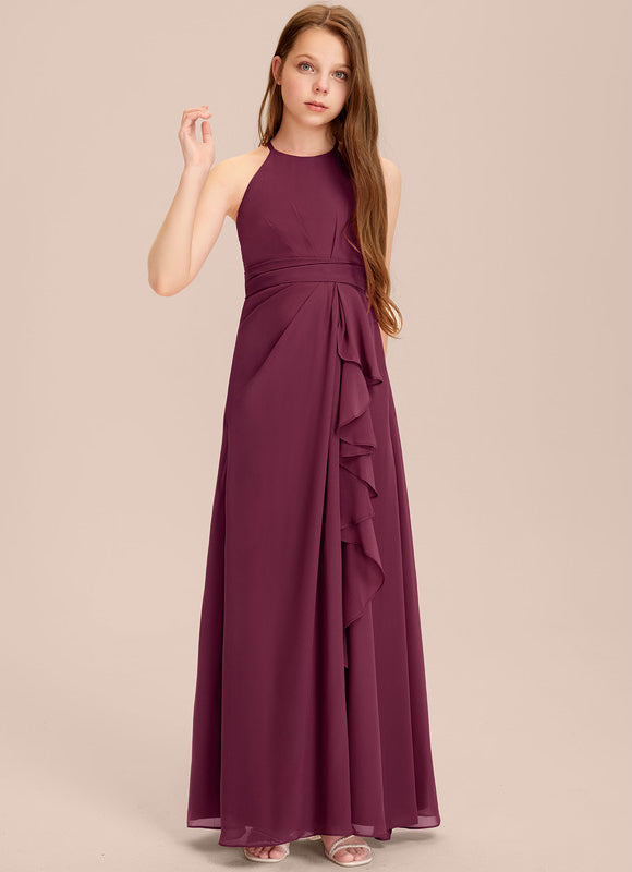 Robe Demoiselle D'Honneur Flottante Prune - gallery 7