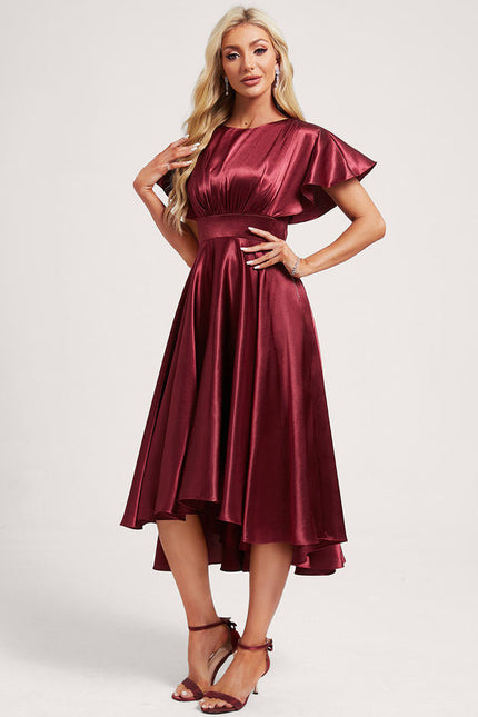 Robe Demoiselle D'Honneur Satinée Flamboyante - gallery 2