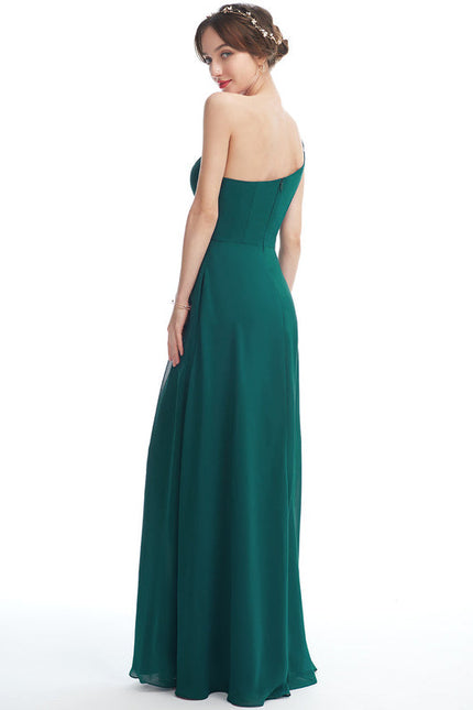 Robe Demoiselle D'Honneur Asymétrique Bordeaux - gallery 4