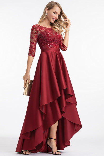 Robe Demoiselle D'Honneur Bordeaux Dentelle