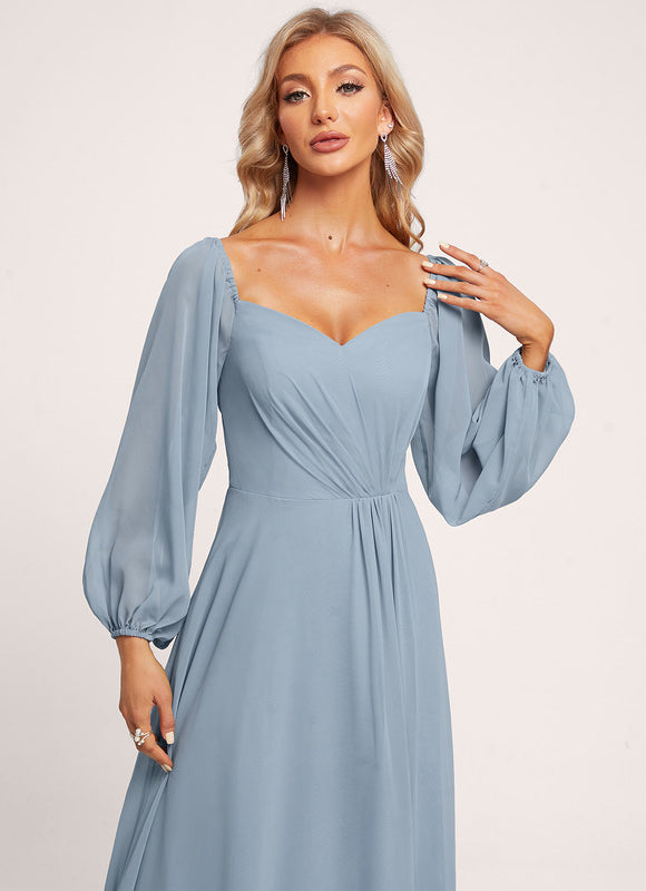 Robe Demoiselle D'Honneur Fluide Rose Doux - gallery 5