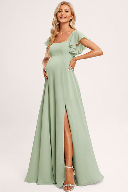 Robe Demoiselle D'Honneur Élégante Verte - gallery 2