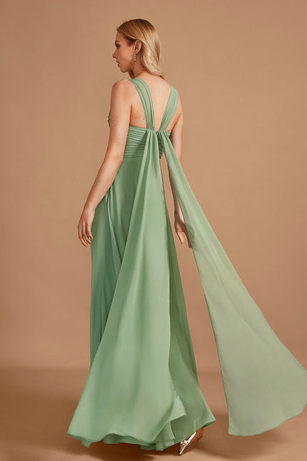 Robe Demoiselle D'Honneur À Volants Rose Pâle - gallery 5