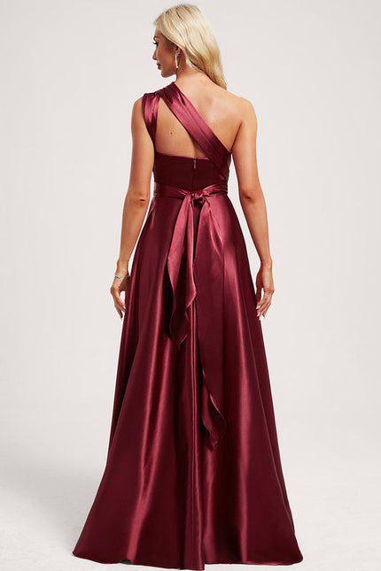 Robe Demoiselle D'Honneur Rouge Satiné Chic - gallery 8