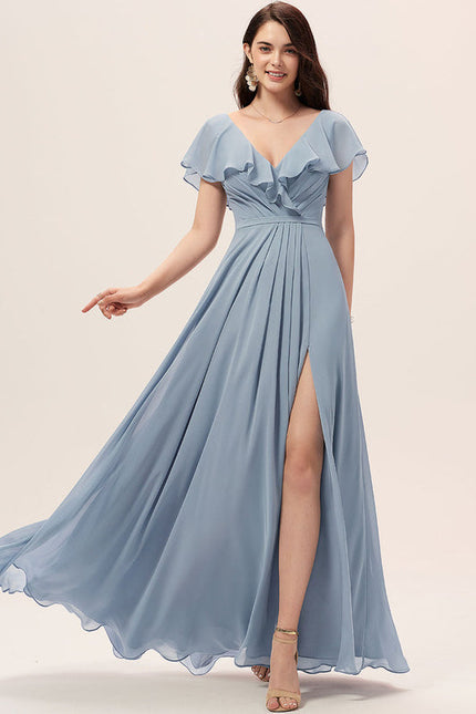 Robe Demoiselle D'Honneur Mousseline Beige